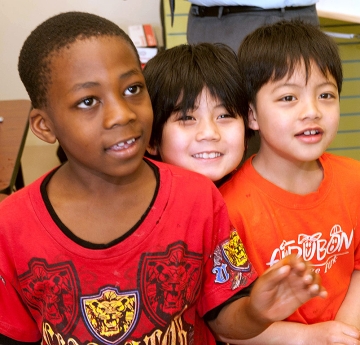 Three smiling children