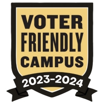 Voter friendly campus 2023-2024 badge.