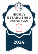 2024 All In Highly Established Action Plan Badge